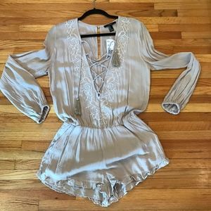 Cream Romper with Delicate Details